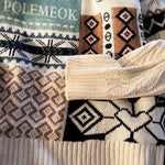 Christmas Sweater Men's Winter Loose-fit Casual Style Knitted Top Jacket American Vintage Fleece-lined Thickened Line Clothes