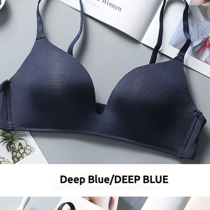 Ultra Thin Sexy Ice Silk Wireless Bra For Women Sexy Gather Underwear Push Up Simple Lingerie Seamless Brassiere Bralettle