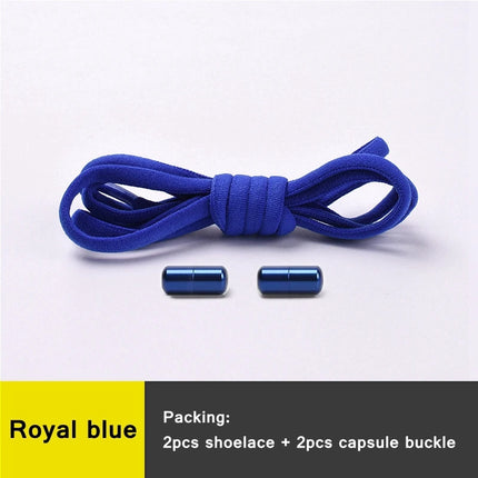 21 Colors No Tie Shoelaces Round Color Metal Lock Elastic Shoelace General For Children And Adults Sneakers Lazy Laces Unisex