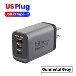 USB Type C 150W Charger USB QC3.0 Fast Charging Mobile Phone Charger Travel Adapter For iPhone 17 Samsung Xiaomi EU/UK/US Plug