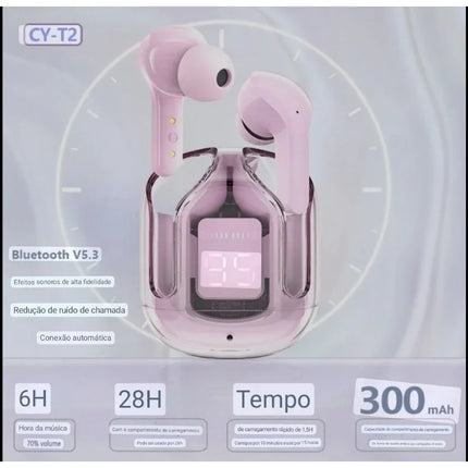 T2 TWS Wireless Earphone Bluetooth 5.3 Headphones Sport Gaming Headsets Noise Reduction Earbuds Bass Touch Control