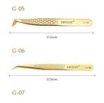 DIYDAY Anti-slip Eyelash Extension Tweezers Stainless Steel Fiber Tip Lashes Precision Tweezer for Makeup Tools