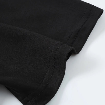 Men's Summer Casual Loose Size 100% Cotton Letter Print Round Neck Short Sleeve T-shirt Top