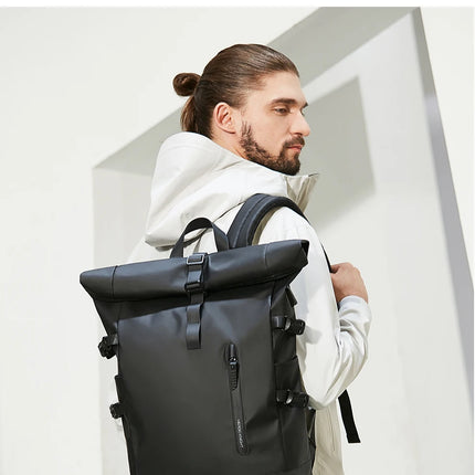 HK Expandable Travel Backpack Men Large Capacity Waterproof 15.6” Laptop Bag Hiking Rucksack Cycling Daypack Bag with USB Port