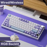 AJAZZ AK820 Pro Wired&Wireless Mechanical Gaming Keyboard Tri-Mode RGB Backlit Hot-Swappable Switches,70% Compact Layout,PC/Mac