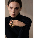 Yhpup Long PU Leather Stainless Steel Round Pendant Fashion Bib Necklace Minimalist Tarnish Free for Women Stylish Trend Jewelry