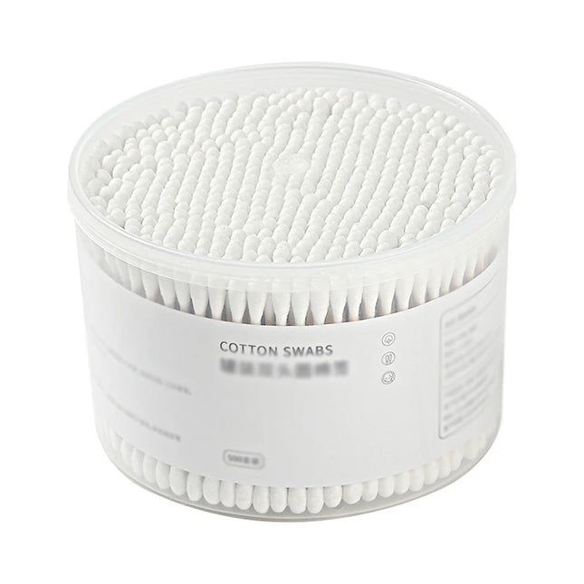 500PCS Disposable Cotton Swab Box With Double End Round Head For Makeup And Makeup Removal Daily Cleaning Pet Care Multi-purpose
