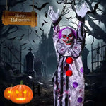 Halloween Decorations Electric Voice-activated Hanging Ghost Clown Hanging Ghost Haunted House Horror Decoration Props