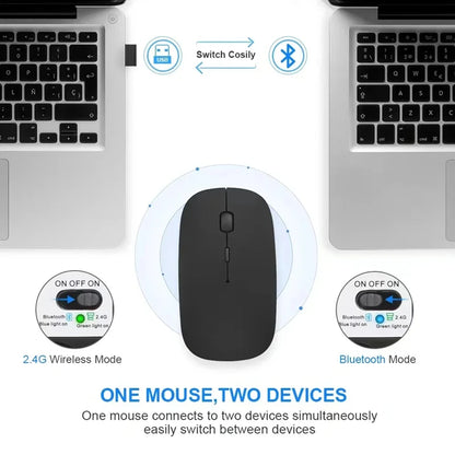 Xiaomi 2.4GHz Bluetooth Mouse Wireless USB Rechargeable Silence Ergonomics Double Model Mini Portable DPI Readjustable Keyboards