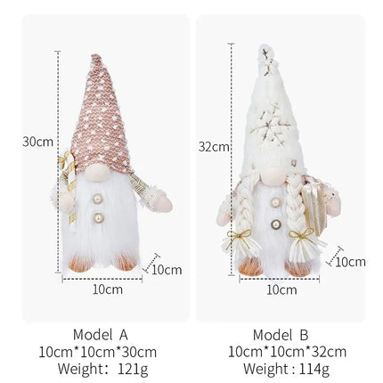 1~4pcs 2024 Christmas Doll Elf Knitted Gnome with Led Night Light Christmas Decorations for Home Xmas Navidad New Year 2025 Gift