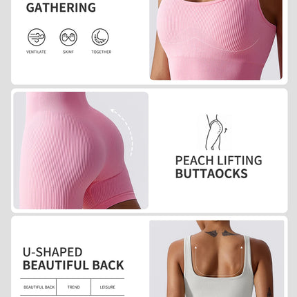 High Elastic Integrated Tight Fitting Jumpsuit Aerial Beauty Back Yoga Suit Seamless Jumpsuit for Women