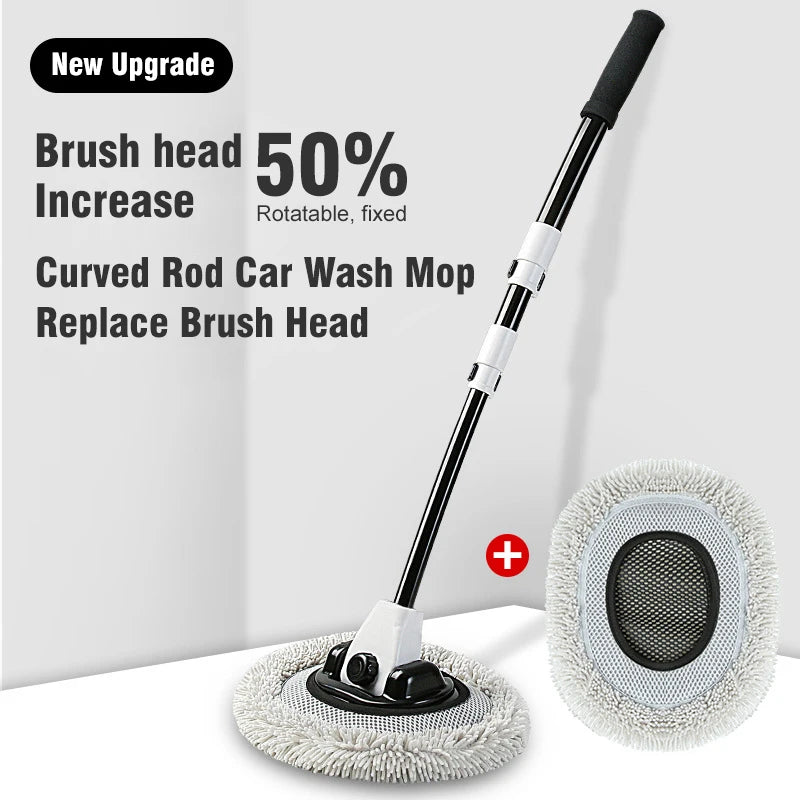 2022 New 15 Degree Bend Car Cleaning Brush Car Wash Brush Chenille Broom Telescoping Long Handle Cleaning Mop Cleaning Tools