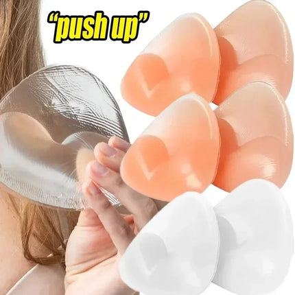 2pcs Silicone Bra Inserts Breast Pads Sticky Push-up Women Bra Cup Thicker Nipple Cover Patch Bikini Inserts for Swimsuit Gifts