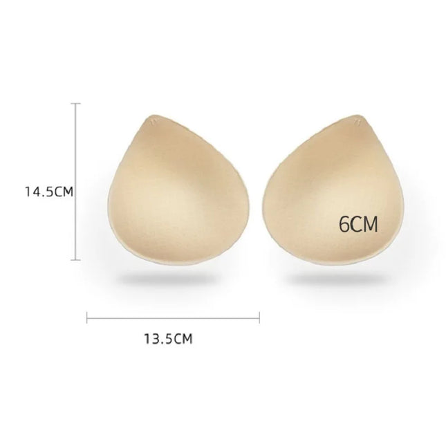 1Pair Thick Latex Bra Pads Push Up Breast Enhancer Removeable Bra Padding Inserts Cups For Women's Bras Swimsuit Bikini Padding