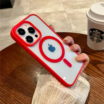 Luxury Magnetic Wireless Charge For Magsafe Case for iPhone 16 15 14 Plus 13 12 11 Pro Max Shockproof Transparent Bumper Cover