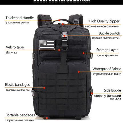 QT&QY 30/50L Tactical Backpacks Man Traveling Bags Survival Outdoor 3P Assault Pack EDC Molle Pack hiking Trekking Hunting Bag