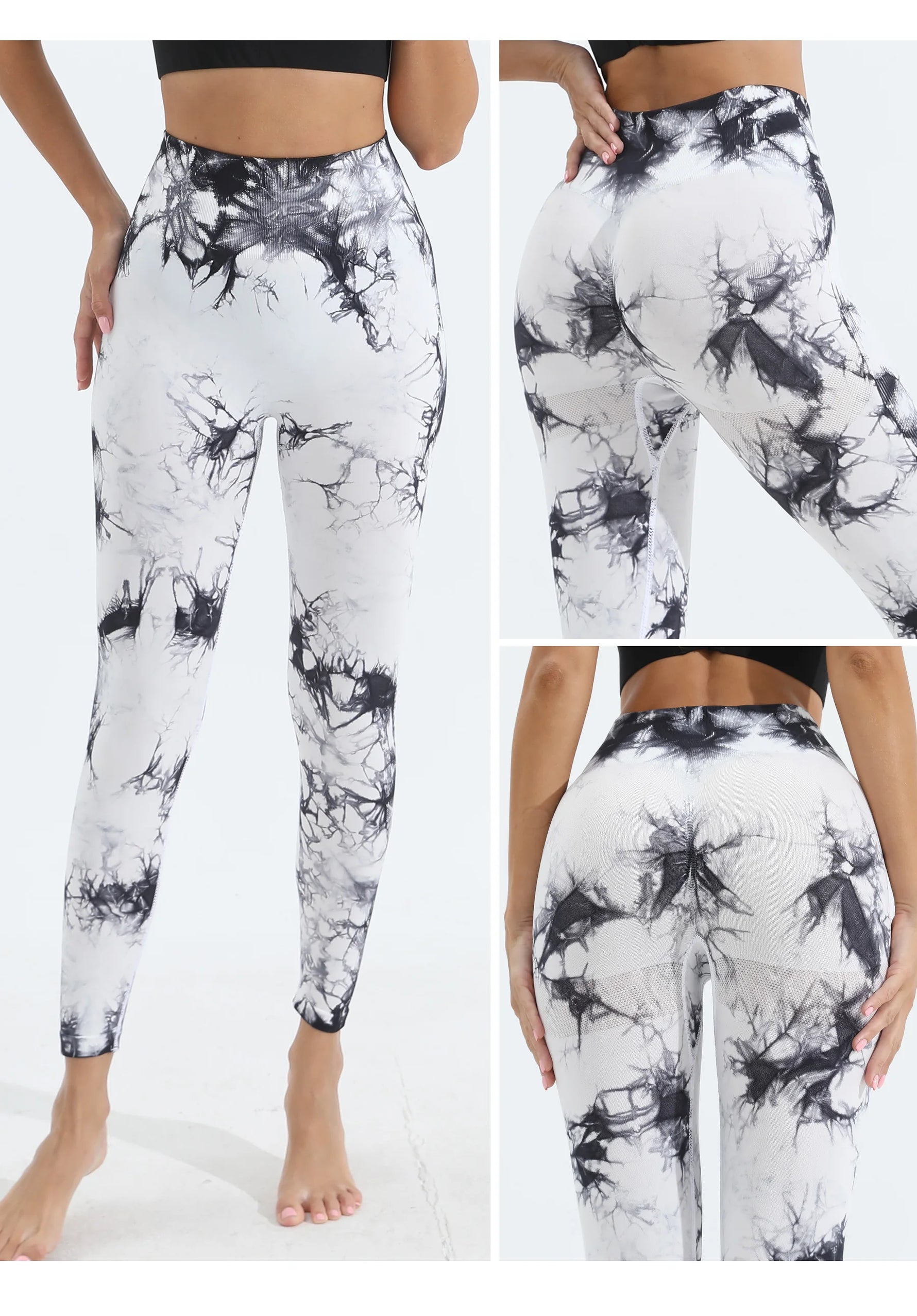 Women's Tie Dye Seamless Yoga Leggings High Waist Scrunch Butt Lifting Tights Soft&Stretchy Workout Skinny Pants