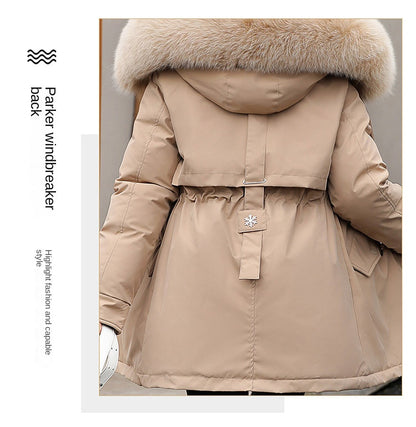 Women Parka Fashion Long Coat Wool Liner Hooded Parkas 2023 New Winter Jacket Slim with Fur Collar Warm Snow Wear Padded Clothes