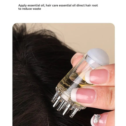 Scalp Applicator Hair Regrowth & Styling Solution Guide Comb Hexagon Head Oil Roller Ball Massage Comb Massage Relaxation Tools