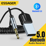 Essager USB Bluetooth 5.0 Receiver Aux Bluetooth Adapter For Car 3.5mm Jack Speaker Auto Handfree Car Audio Music Transmitter