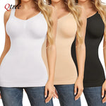 Qtree Women Tummy Control Shapewear Classic 2-IN-1 with Padded Bra High Elastic Strench Vest Body Shaper Slim Up Lift Corset