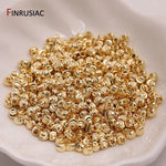 18K Gold Plated Brass Spacer Beads For Jewelry Making Materials,Separators For Beads, Striped Cut Flower Beads For Needlework