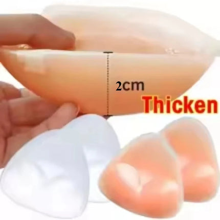 2pcs Silicone Bra Inserts Breast Pads Sticky Push-up Women Bra Cup Thicker Nipple Cover Patch Bikini Inserts for Swimsuit Gifts