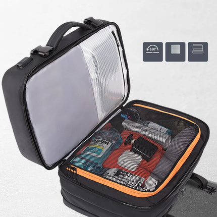 BANGE Aesthetic Men Business Backpack School Expandable USB Bag, Large Capacity 17.3 Laptop Waterproof Fashion Travel Backpack