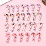 10/30/50Pcs Mini Candy Cane Christmas Decoration Red White Resin Candy DIY Crafts Xmas Pendant Navidad Home Decor 2025 New Year