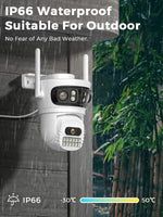 BESDER 6K 12MP HD Three Screen WIFI IP Camera Outdoor Three Lens Ai Human Detection Waterproof CCTV Video Security Camera iCsee