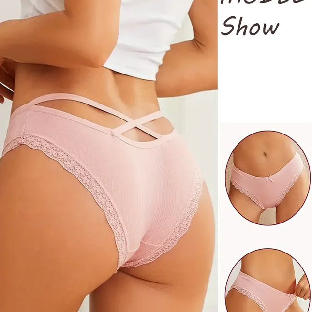 4PCS Women's Cotton Briefs Sexy Female Underpants Elasticity Comfortable Underwear Panties Lingerie S-XL  Solid Color Intimate