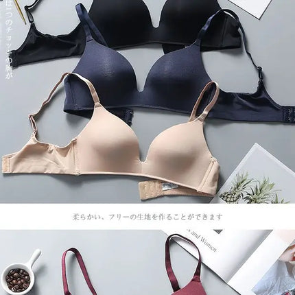 Ultra Thin Sexy Ice Silk Wireless Bra For Women Sexy Gather Underwear Push Up Simple Lingerie Seamless Brassiere Bralettle