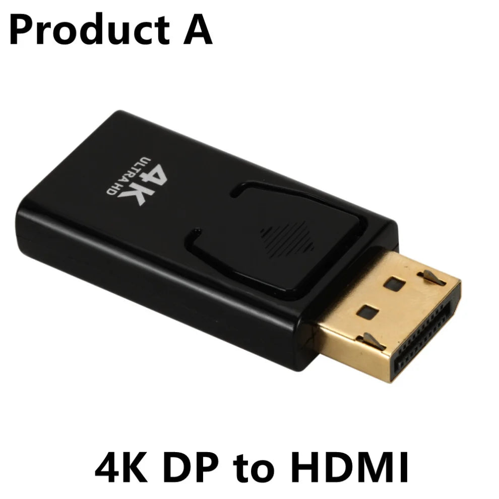 4K DP to HDMI-compatible Adapter Converter DisplayPort to HDMI Cable DP Male to HDMI Female HD TV Video Audio Adapter For PC TV