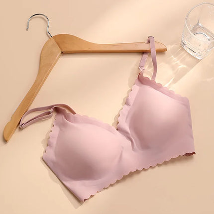 Hot Sale 9 Colors Comfy Bra WireFree Padded Wavy Edge Korea Laser Cutting Invisible Yoga Wear Ladies Bra Seamless Women Bra