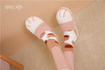BEVERGREEN Winter Cute Cat Paw Designer House Women Fur Slippers Floor Mute Bedroom Lovers Warm Plush Shoes Indoor Fluffy Slides