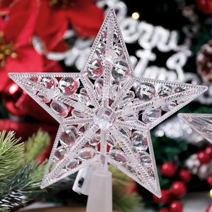 15/18cm Christmas Decoration LED Star Light Christmas Tree Pendant Ornaments for Home Decor Navidad New Year 2025 Gift Accessory