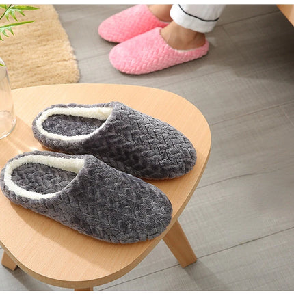 Women Winter Home Fur Slippers Cartoon Cat Non-Slip Soft Warm House Indoor Bedroom Men Couples Boys Girl Memory Foam Floor Shoes
