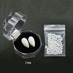 1 Pairs Halloween Vampire Teeth Fangs Dentures Props Party Costume DIY Cosplay Props False Teeth Resin Fangs with Solid Glue