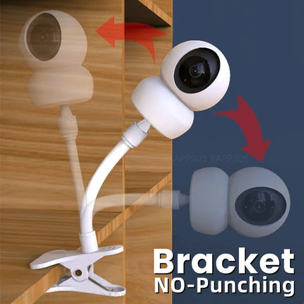 No Punching Portable Clip Mount Webcam Stand For Baby Monitor Camera Holder Home Flexible Twist Mounting Kit Attaches to Crib