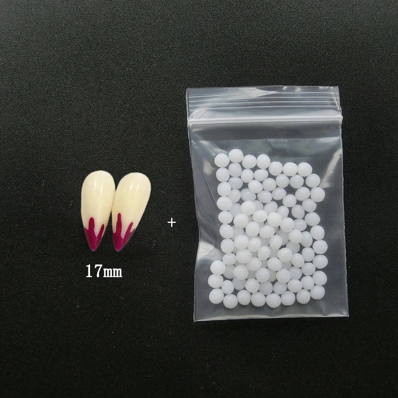 1 Pairs Halloween Vampire Teeth Fangs Dentures Props Party Costume DIY Cosplay Props False Teeth Resin Fangs with Solid Glue