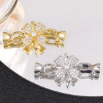 Juya Handmade 18K Gold Silver Plated Fastener Bail Connector Clasps Accessories For Needlework Pearls Beads Jewelry Making