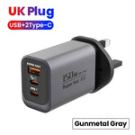 USB Type C 150W Charger USB QC3.0 Fast Charging Mobile Phone Charger Travel Adapter For iPhone 17 Samsung Xiaomi EU/UK/US Plug