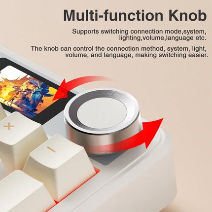 AULA F108 pro Wireless Bluetooth Keyboard Macro Gaming keyboard Gasket Hot-swap Full Size Keyboard with TFT Smart Display