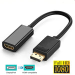 4K DisplayPort to HDMI-compatible Adapter Male DP to Female HDMI-Compatible Cable Converter Video Audio For HDTV PC Projector