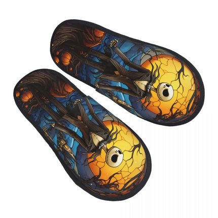 Custom Halloween Nightmare Before Christmas House Slippers Warm Jack Skellington Memory Foam Fluffy Slipper Indoor Outdoor Shoes