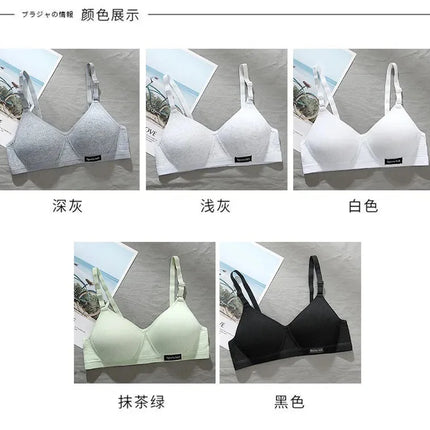 Cotton Underwear Women AB Cup Bra Wireless Gathered Comfort V Brassiere Push Up Lingerie Bralette For Women Seamleass Bras