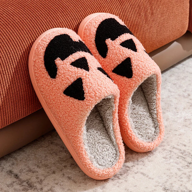 New Style Halloween Women Slippers Indoor Funny Cartoon Pumpkin Soft Sole Home Slipper Winter Warm Comfortable Cotton Shoes