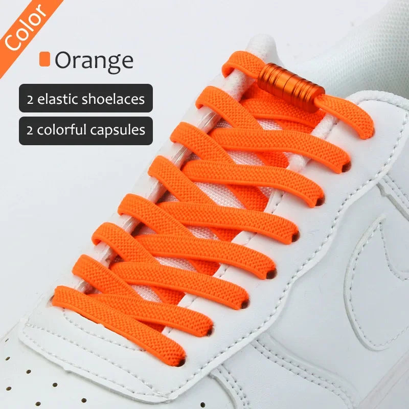 1Pair Elastic Tieless Shoelaces Shoe Laces No Tie Shoelace for Kids and Adult Sneakers Quick Lazy Metal Lock Laces Shoe Strings