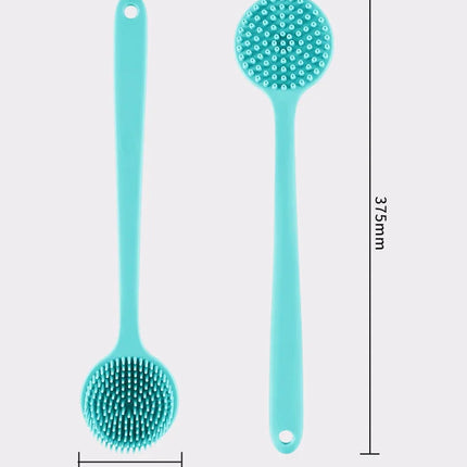 Double-Sided Silicone Back Scrubber Long Handle Long Handle Body Bath Brush Mud Back Scrubber Shower Massage Exfoliation Brush