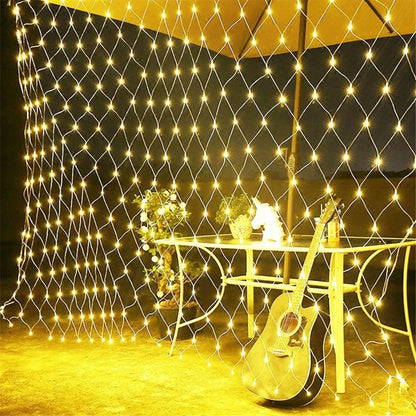 EU plug 1.5x1.5M 2x3M Christmas Garlands LED String Christmas Net Light Fairy Xmas Party Garden Wedding Decoration Curtain Light